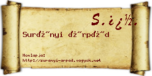 Surányi Árpád névjegykártya